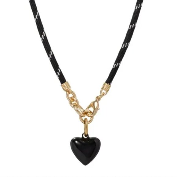 Roxanne Assoulin Jewelry - BEST Roxanne Assoulin The Happy Cord Charm Necklace Black/Black